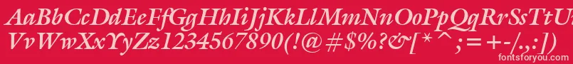 GalliardBoldItalicBt Font – Pink Fonts on Red Background