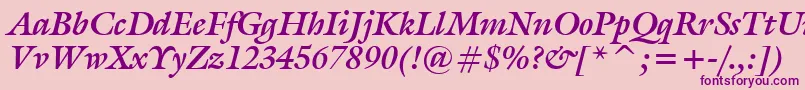 GalliardBoldItalicBt Font – Purple Fonts on Pink Background