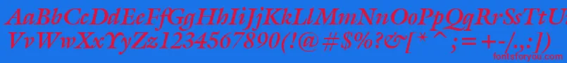 GalliardBoldItalicBt Font – Red Fonts on Blue Background