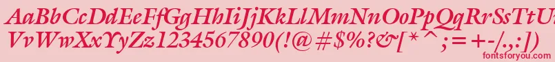 GalliardBoldItalicBt Font – Red Fonts on Pink Background