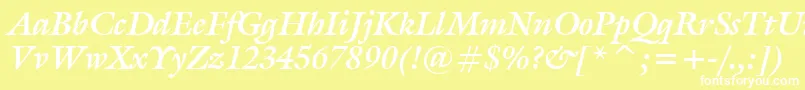 GalliardBoldItalicBt Font – White Fonts on Yellow Background