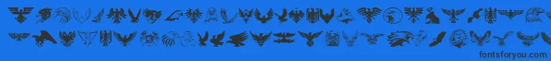 Eagle-Schriftart – Schwarze Schriften auf blauem Hintergrund