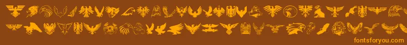 Eagle Font – Orange Fonts on Brown Background