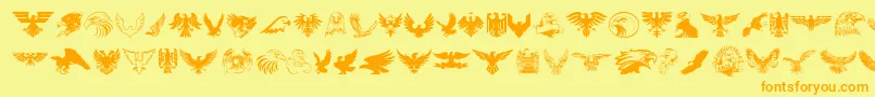 Eagle-Schriftart – Orangefarbene Schriften auf gelbem Hintergrund