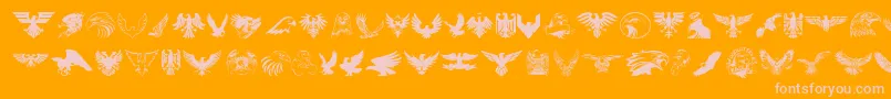 Eagle-Schriftart – Rosa Schriften auf orangefarbenem Hintergrund