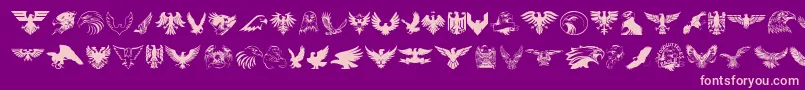 Fonte Eagle – fontes rosa em um fundo violeta