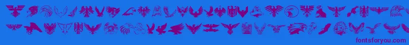 Eagle-Schriftart – Violette Schriften auf blauem Hintergrund