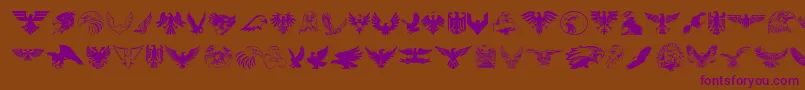 Eagle Font – Purple Fonts on Brown Background