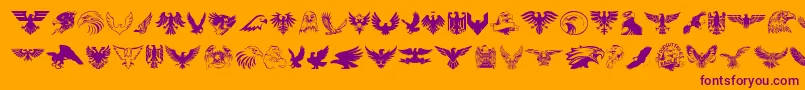 Eagle Font – Purple Fonts on Orange Background