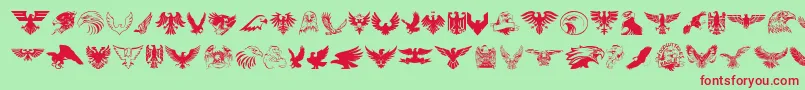 Eagle-Schriftart – Rote Schriften auf grünem Hintergrund