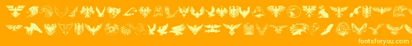 Eagle-Schriftart – Gelbe Schriften auf orangefarbenem Hintergrund