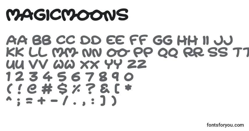 Schriftart MagicMoons (103245) – Alphabet, Zahlen, spezielle Symbole