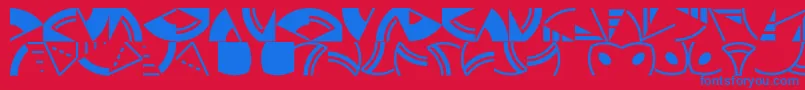 フォントOrnamentscity – 赤い背景に青い文字