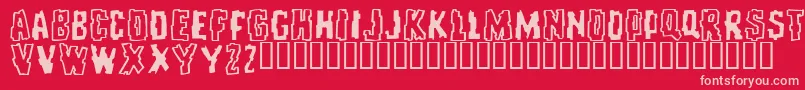 Więcej informacji o czcionce Repeuf Czcionka Repeuf – różowe czcionki na czerwonym tle