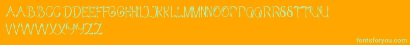 Fonte KingOfPirate – fontes verdes em um fundo laranja