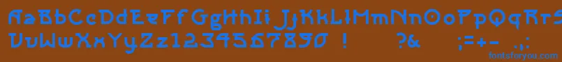 Sangha Font – Blue Fonts on Brown Background