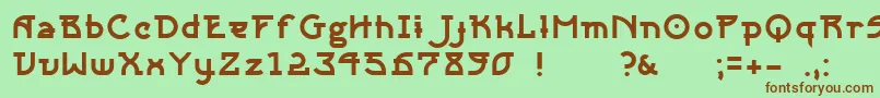 Sangha-Schriftart – Braune Schriften auf grünem Hintergrund