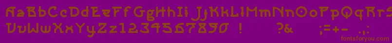 フォントSangha – 紫色の背景に茶色のフォント