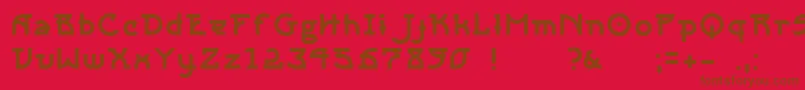 Sangha Font – Brown Fonts on Red Background