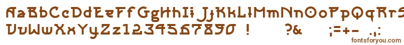 Sangha-fontti – ruskeat fontit valkoisella taustalla
