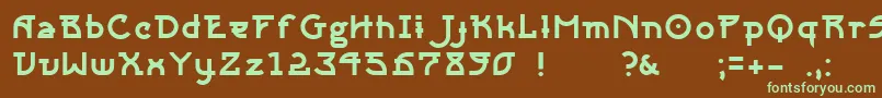 Sangha-fontti – vihreät fontit ruskealla taustalla