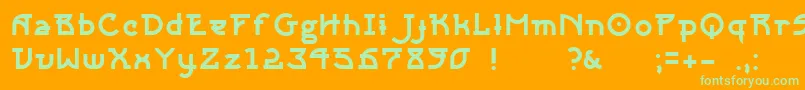 Sangha Font – Green Fonts on Orange Background