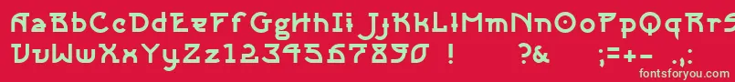Sangha Font – Green Fonts on Red Background