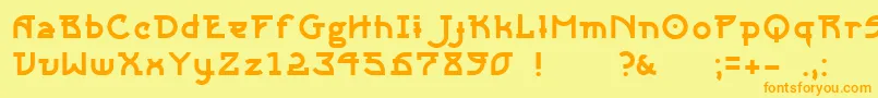 Sangha Font – Orange Fonts on Yellow Background