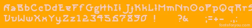 Sangha-fontti – vaaleanpunaiset fontit oranssilla taustalla