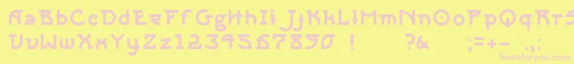 フォントSangha – ピンクのフォント、黄色の背景