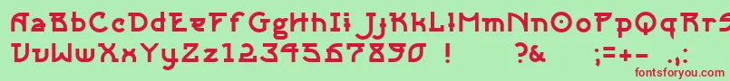Sangha-fontti – punaiset fontit vihreällä taustalla
