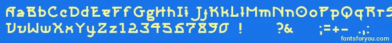 Sangha Font – Yellow Fonts on Blue Background