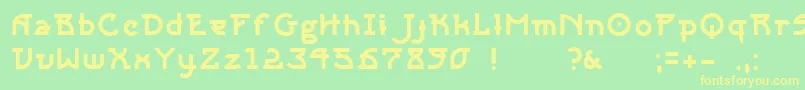 Sangha Font – Yellow Fonts on Green Background