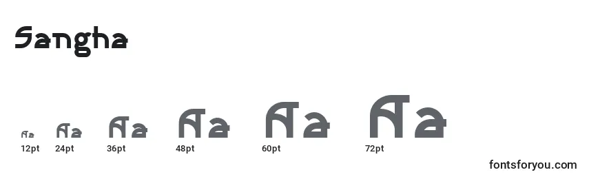 Размеры шрифта Sangha
