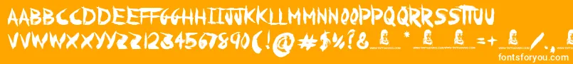 Fonte Paranoia – fontes brancas em um fundo laranja