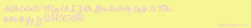 CalypsokaOne-Schriftart – Rosa Schriften auf gelbem Hintergrund