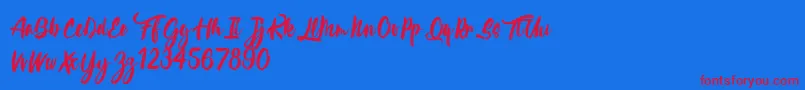 CalypsokaOne Font – Red Fonts on Blue Background