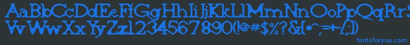 Deskomora Font – Blue Fonts on Black Background