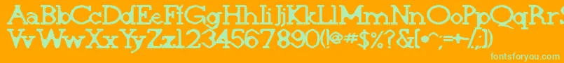 Deskomora Font – Green Fonts on Orange Background