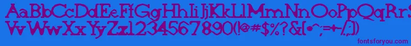 Deskomora Font – Purple Fonts on Blue Background