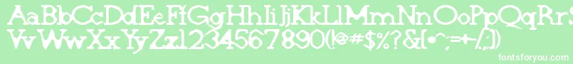 Deskomora Font – White Fonts on Green Background