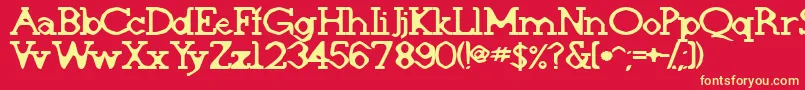 Deskomora Font – Yellow Fonts on Red Background