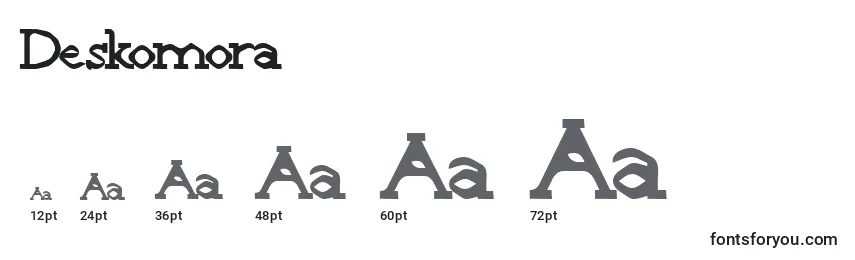 Размеры шрифта Deskomora