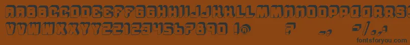 Шрифт VtksMorningRain3D – чёрные шрифты на коричневом фоне