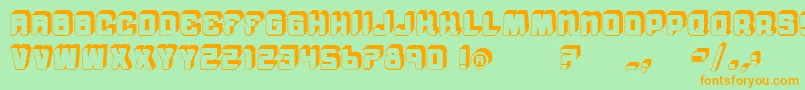 VtksMorningRain3D Font – Orange Fonts on Green Background