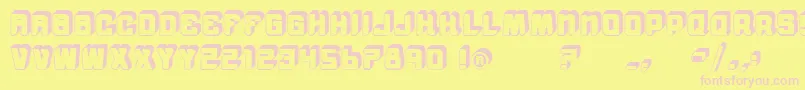 Fonte VtksMorningRain3D – fontes rosa em um fundo amarelo