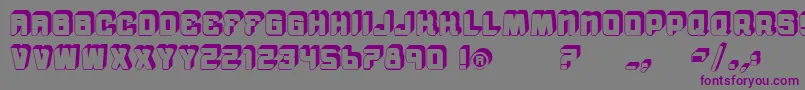 フォントVtksMorningRain3D – 紫色のフォント、灰色の背景