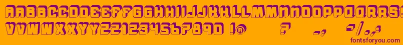 Шрифт VtksMorningRain3D – фиолетовые шрифты на оранжевом фоне