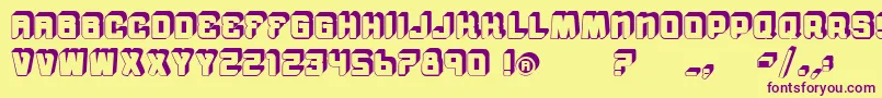VtksMorningRain3D Font – Purple Fonts on Yellow Background