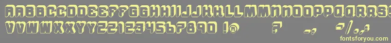 VtksMorningRain3D-fontti – keltaiset fontit harmaalla taustalla